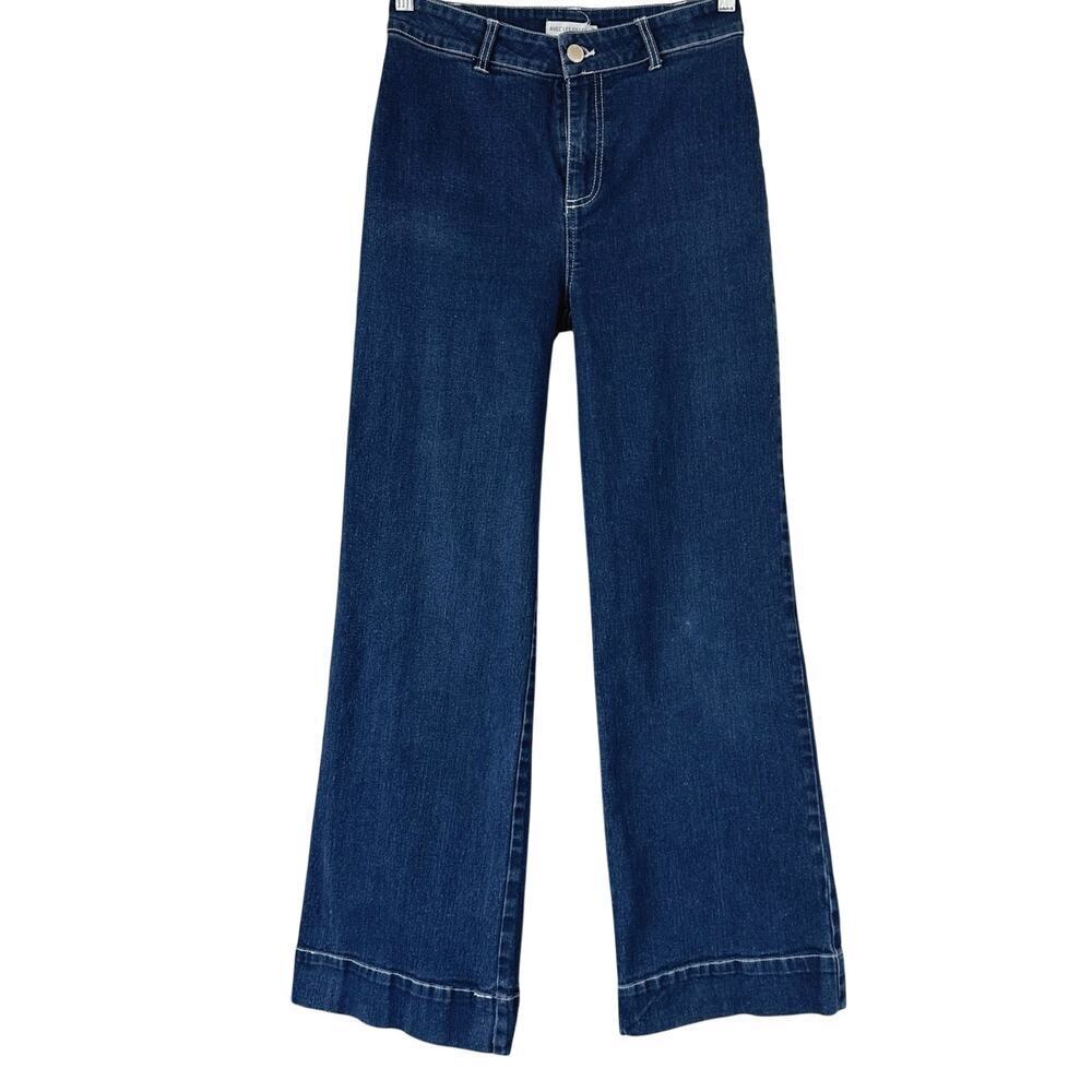 Avec Les Filles Anthropologie High-Waist Wide-Leg Jeans Sz 27 Dark Wash